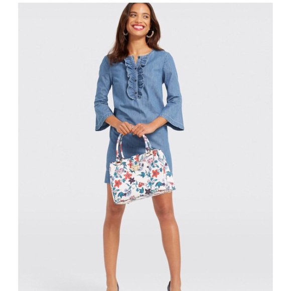 draper james chambray ruffle dress